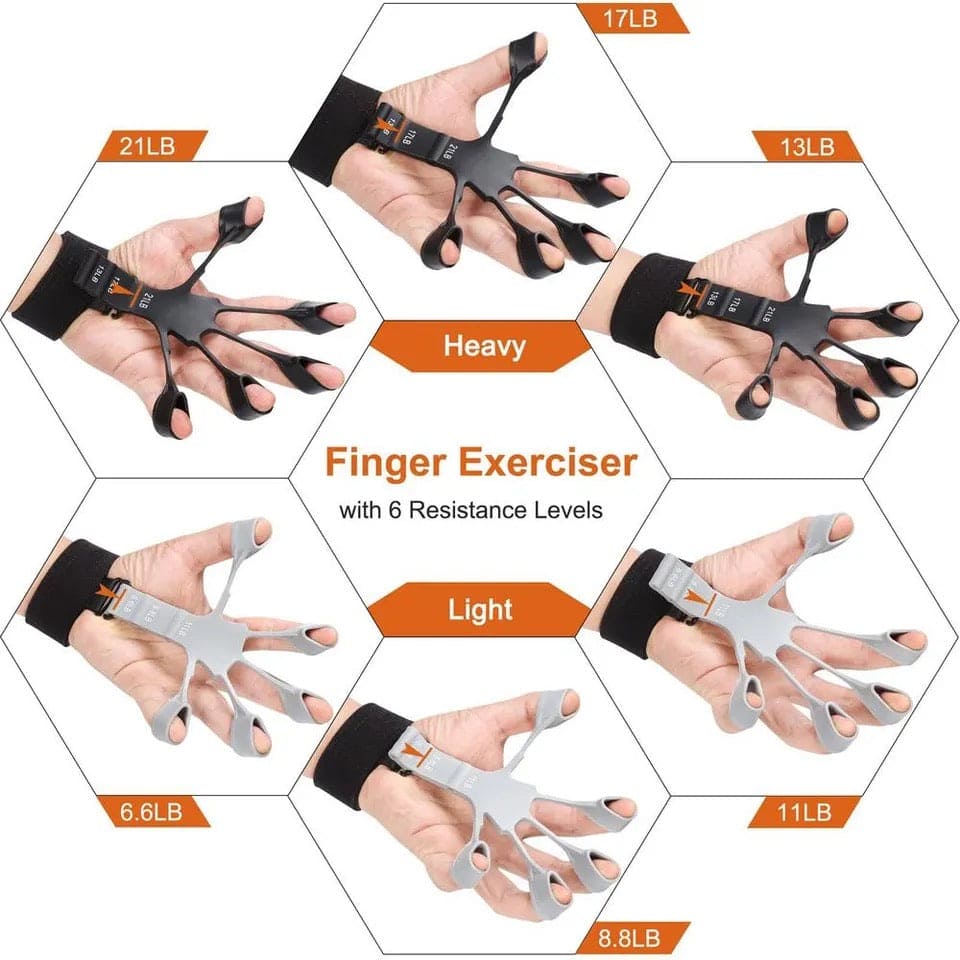 Finger Gripper, 6 Resistant Finger Exerciser, Patients Hand Recovery Physical Tools, Guitar Finger Strengthener, Silicone Gripster Grip, Finger Stretcher Hand Grip, Finger Sleeve for Guitar, Hand Therapy and Training Device Finger Gripper, 6 Resistant Finger Exerciser, Patients Hand Recovery Physical Tools, Guitar Finger Strengthener, Silicone Gripster Grip, Finger Stretcher Hand Grip, Finger Sleeve for Guitar, Hand Therapy and Training Device